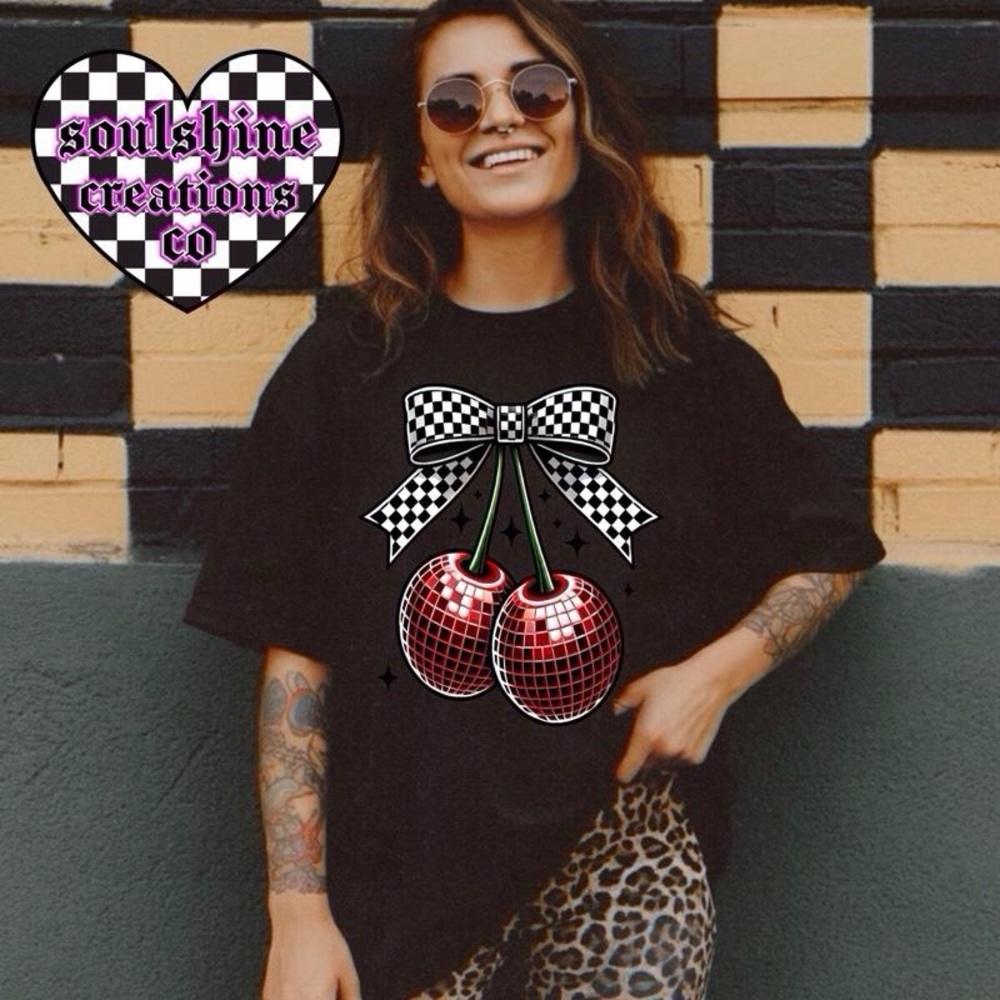 Checkered Cherries Yallternative Tee Shirt Unisex Edgy Alternative Vibes